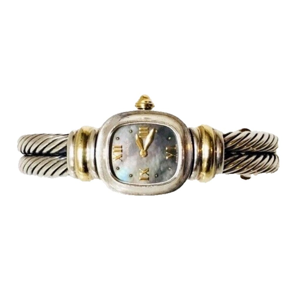 David Yurman Double Cable Mother Of Pearl Watch